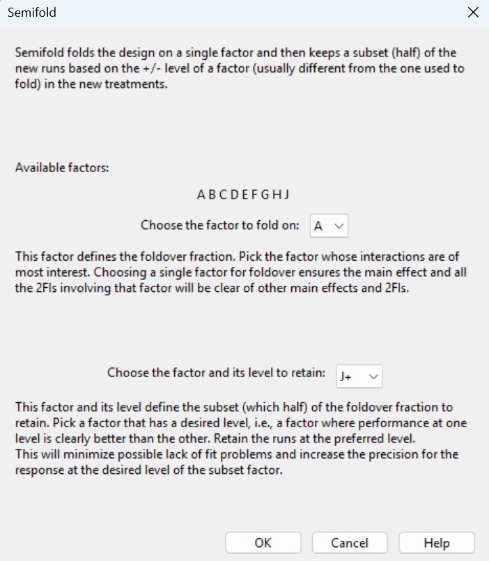 Specifying how to do the semifold